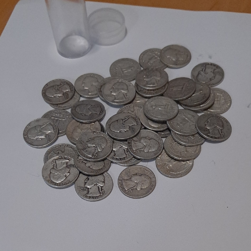 FULL $10 Roll Of Washington Silver Quarters For Sale...40 Coins...90% Silver